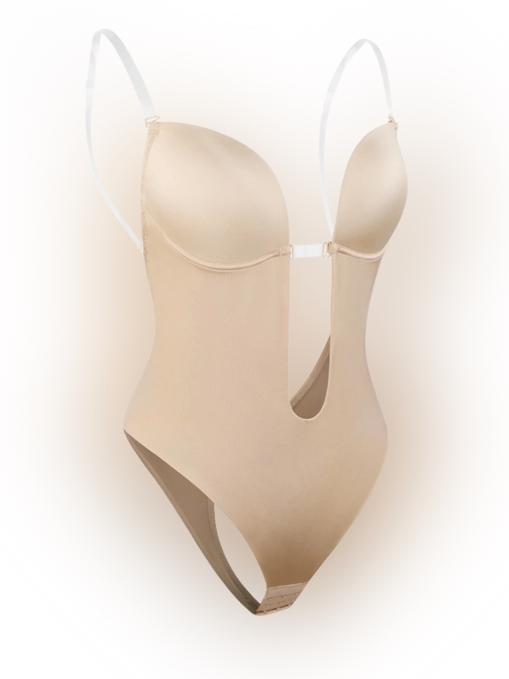 Convertible Beige Plunge Shaping Bodysuit